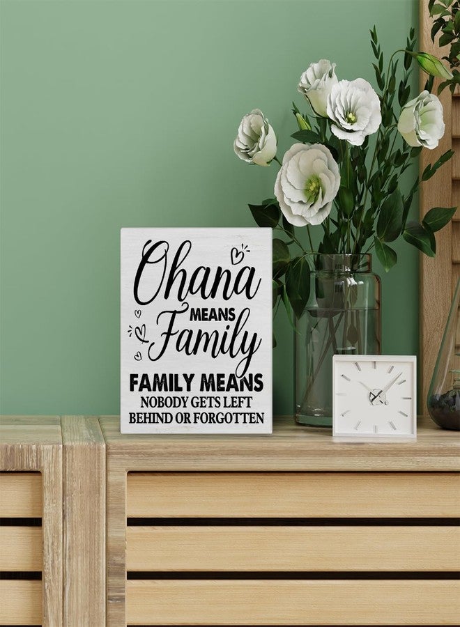 PIXCEOS Family Quote Decorative Wooden Box Sign Ohana Means Family Wood Block Plaque Decor Farmhouse Home Shelf or Wall Display 5x5 Inches - Image 5